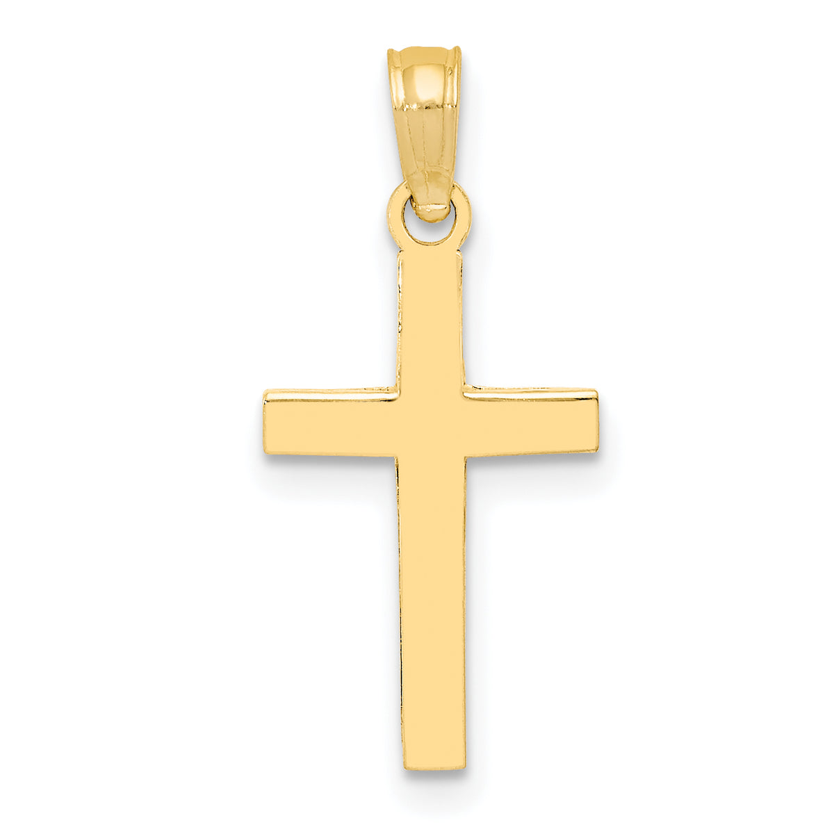 Gold Polished Latin Pendant - 10k Yellow Gold / 10 x 18 mm / 23x10mm