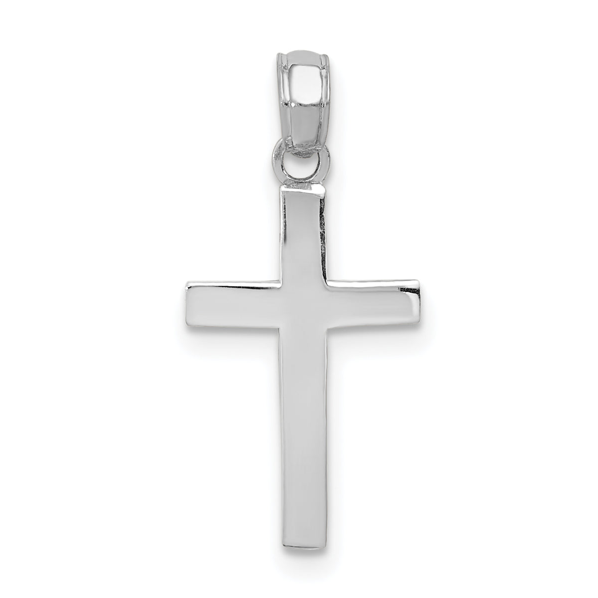 Gold Polished Latin Pendant - 10k White Gold / 10 x 17.8 mm / 22.8x10mm