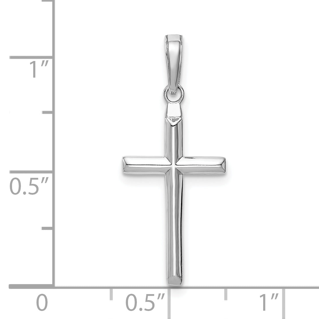 Gold Latin Cross Pendant - 10k White Gold / Standard / 25.1x13mm