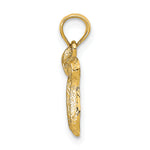 Gold Textured Chai Pendant - 10k Yellow Gold / 12.5 x 14 mm