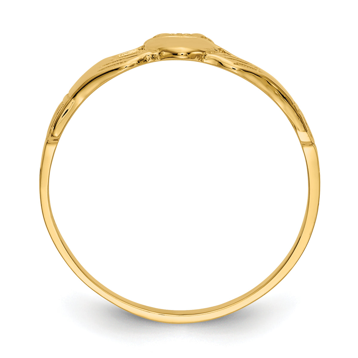 Gold Polished Claddagh Ring - 10k Yellow Gold