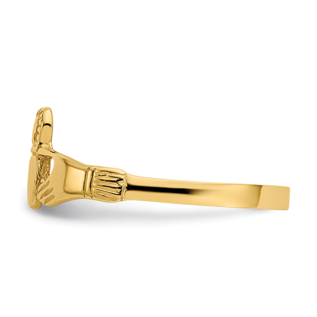 Gold Polished Claddagh Ring - 10k Yellow Gold