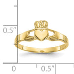 Gold Polished Claddagh Ring - 10k Yellow Gold