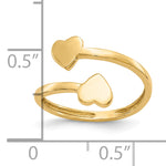 Gold Polished Bypass Heart Toe Ring - 10k Yellow Gold
