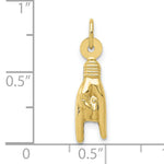 Gold Polished Sign Language Pendant - 10k Yellow Gold