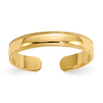 Gold Polished and Beaded Toe Ring - 10k Yellow Gold