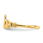 Polished Ladies Claddagh Ring - 10k Yellow Gold