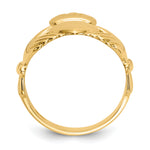 Polished Mens Claddagh Ring - 10k Yellow Gold