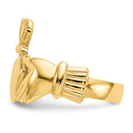 Polished Mens Claddagh Ring - 10k Yellow Gold