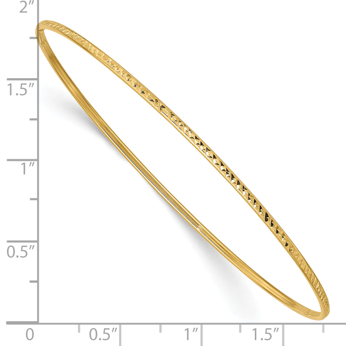 Gold Diamond-cut Slip-on Bangle - 10k Yellow Gold
