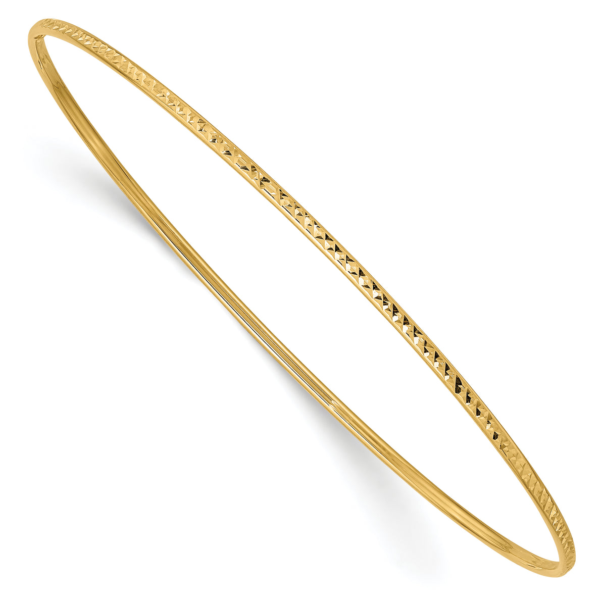 Gold Diamond-cut Slip-on Bangle - 10k Yellow Gold