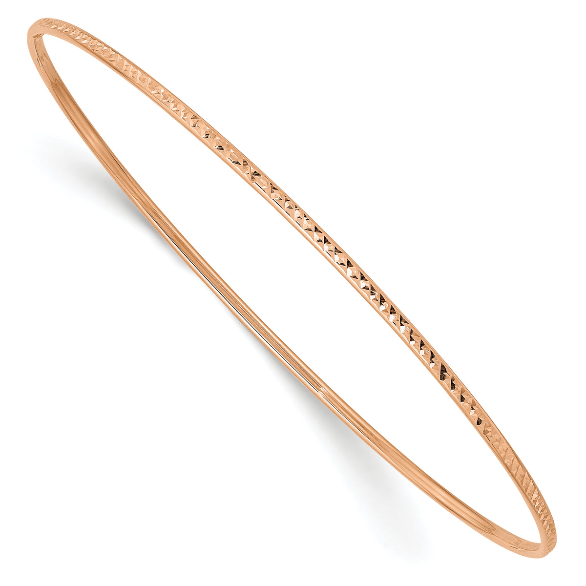 Gold Diamond-cut Slip-on Bangle - 10k Rose Gold