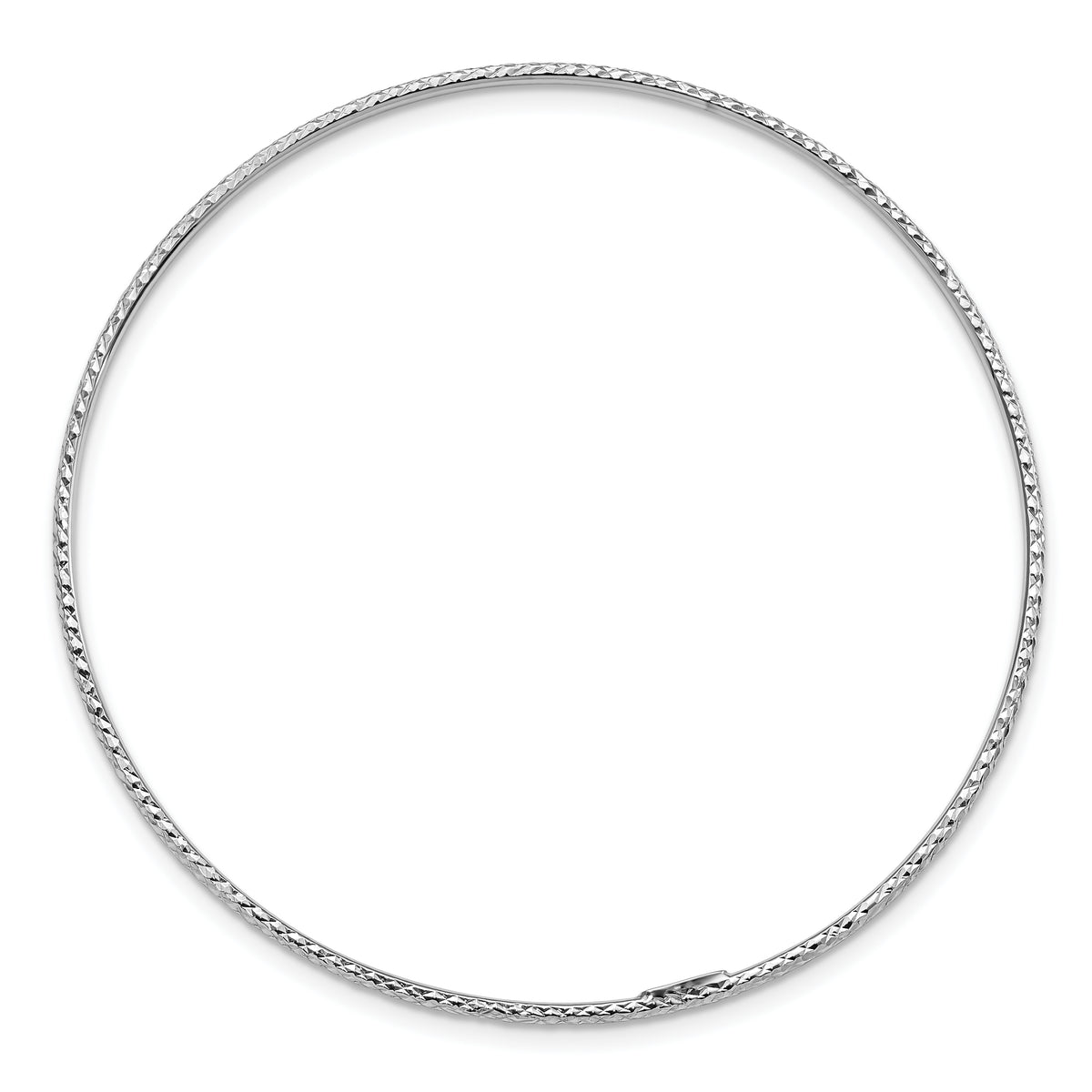 Gold Diamond-cut Slip-on Bangle - 10k White Gold