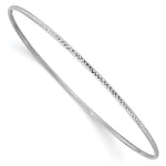 Gold Diamond-cut Slip-on Bangle - 10k White Gold