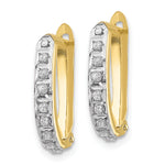 Gold Diamond Fascination Hinged Hoop Earrings - 10k Yellow Gold