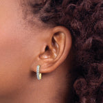 Gold Diamond Fascination Hinged Hoop Earrings - 10k Yellow Gold