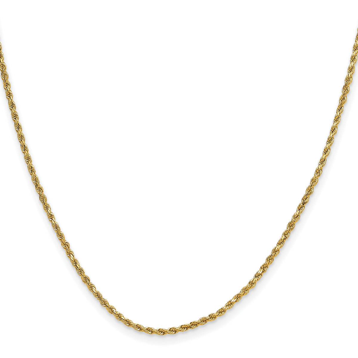 Gold (10K & 14K) Semi-Solid Diamond-Cut Rope Chain - 10k Yellow Gold / 16 in / 2 mm#10k Yellow Gold_2 mm