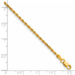 Gold (10K & 14K) Semi-Solid Diamond-Cut Rope Chain - 10k Yellow Gold / 16 in / 2 mm