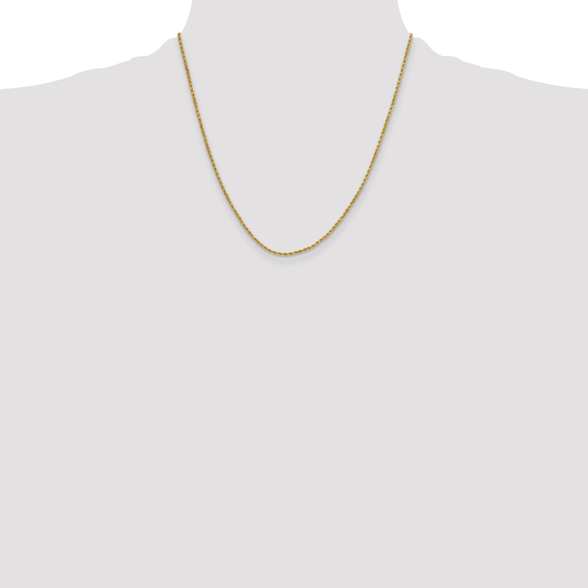 Gold (10K & 14K) Semi-Solid Diamond-Cut Rope Chain - 10k Yellow Gold / 20 in / 2 mm
