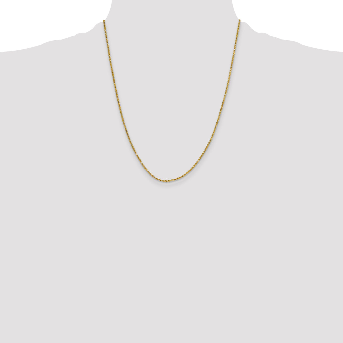 Gold (10K & 14K) Semi-Solid Diamond-Cut Rope Chain - 10k Yellow Gold / 22 in / 2 mm