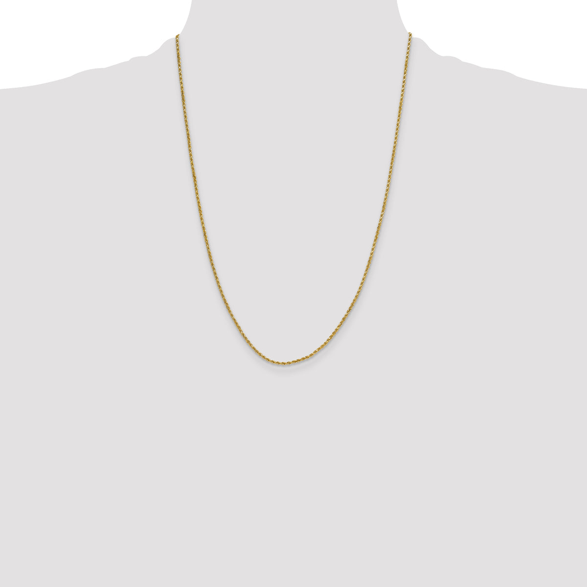 Gold (10K & 14K) Semi-Solid Diamond-Cut Rope Chain - 10k Yellow Gold / 24 in / 2 mm