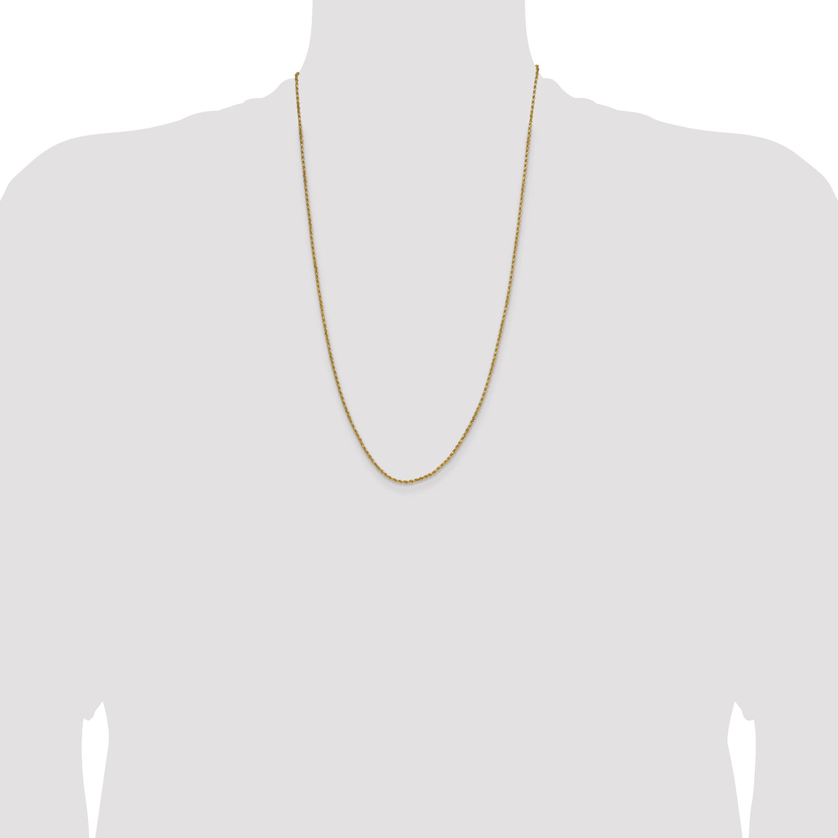 Gold (10K & 14K) Semi-Solid Diamond-Cut Rope Chain - 10k Yellow Gold / 26 in / 2 mm