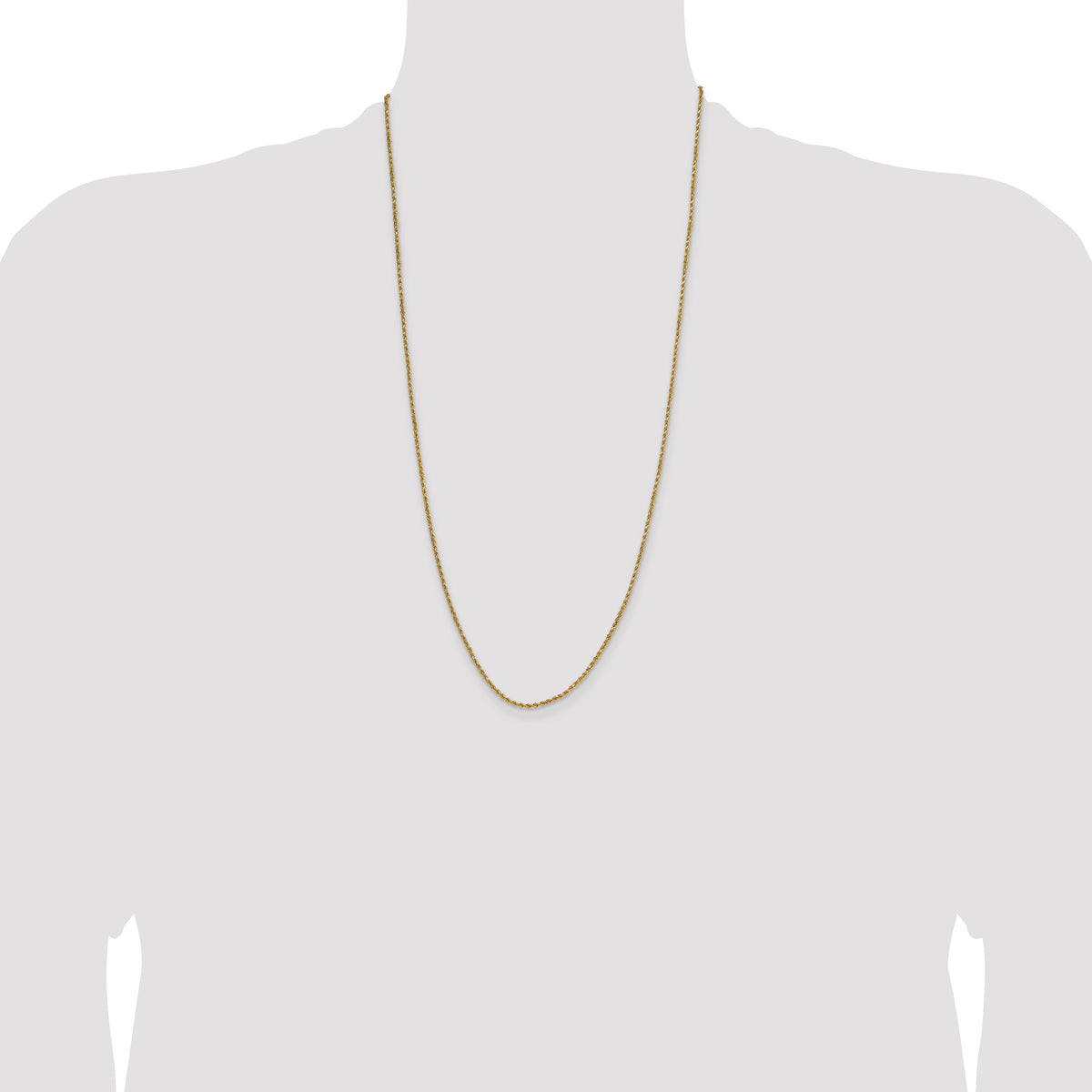 Gold (10K & 14K) Semi-Solid Diamond-Cut Rope Chain - 10k Yellow Gold / 28 in / 2 mm