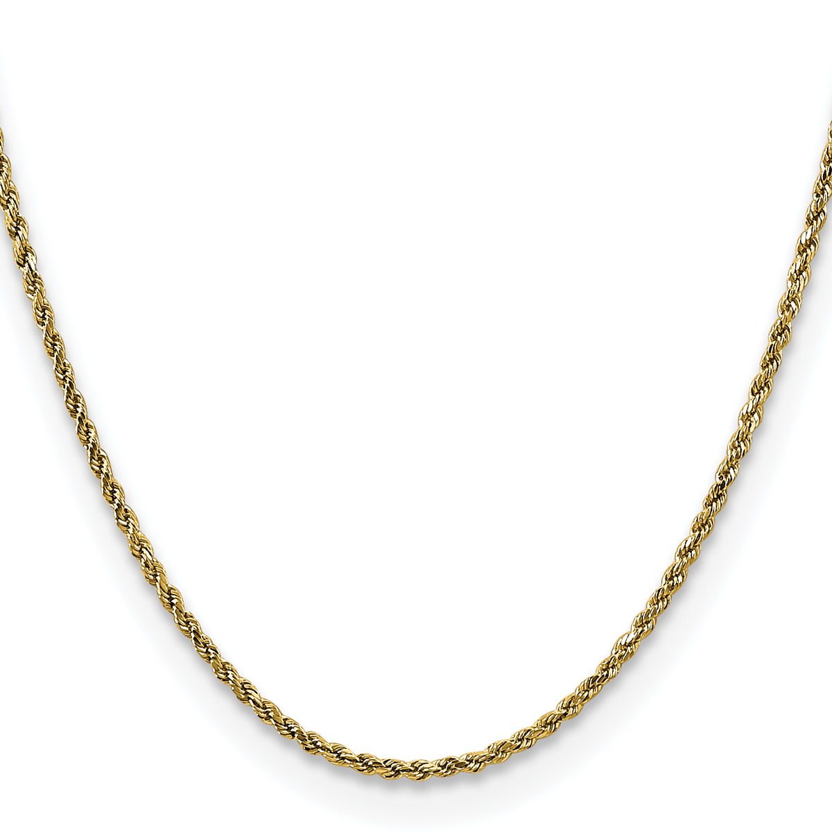 Gold (10K & 14K) Semi-Solid Diamond-Cut Rope Chain - 10k Yellow Gold / 16 in / 2.25 mm