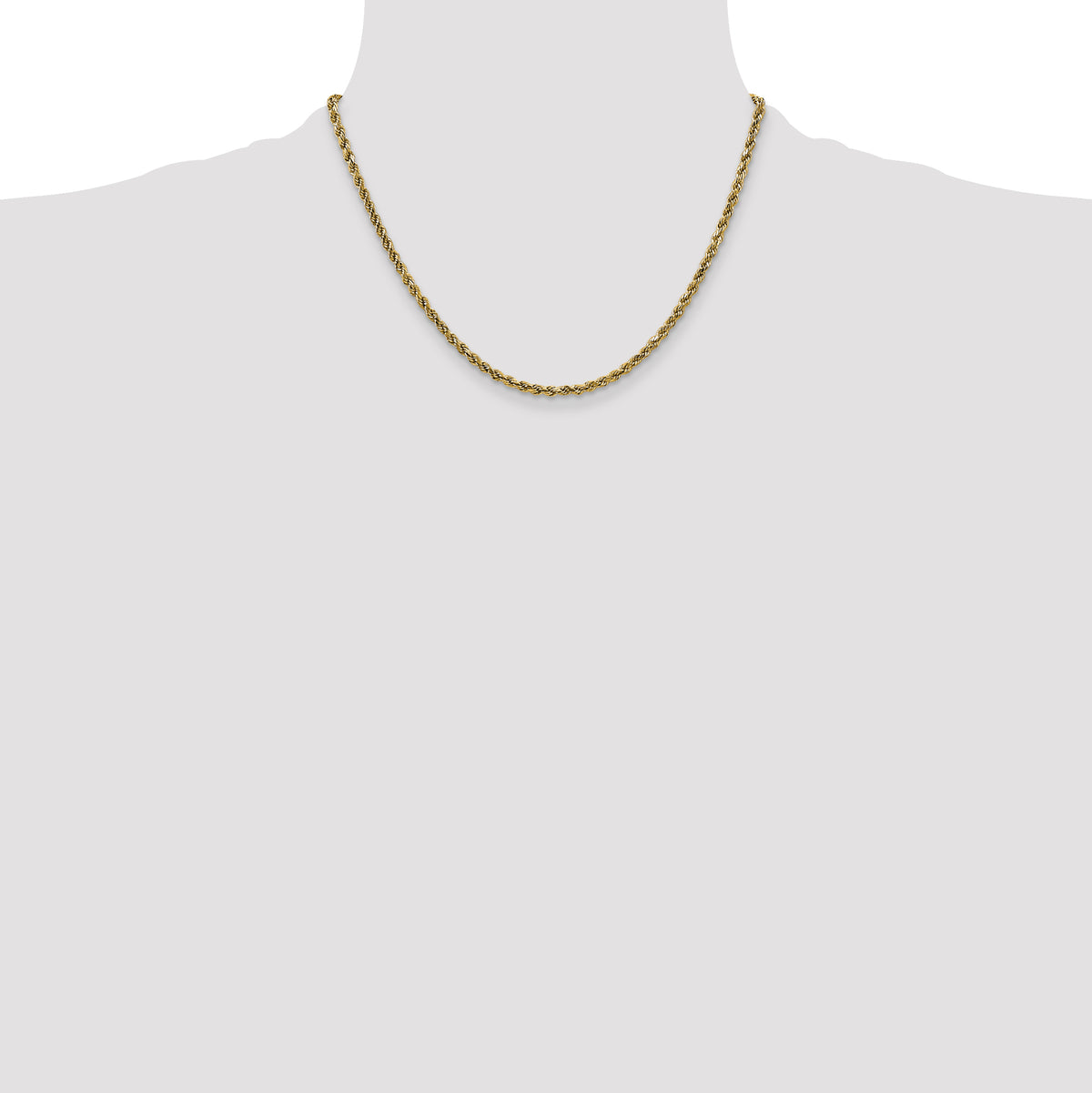 Gold (10K & 14K) Semi-Solid Diamond-Cut Rope Chain - 10k Yellow Gold / 18 in / 2.25 mm