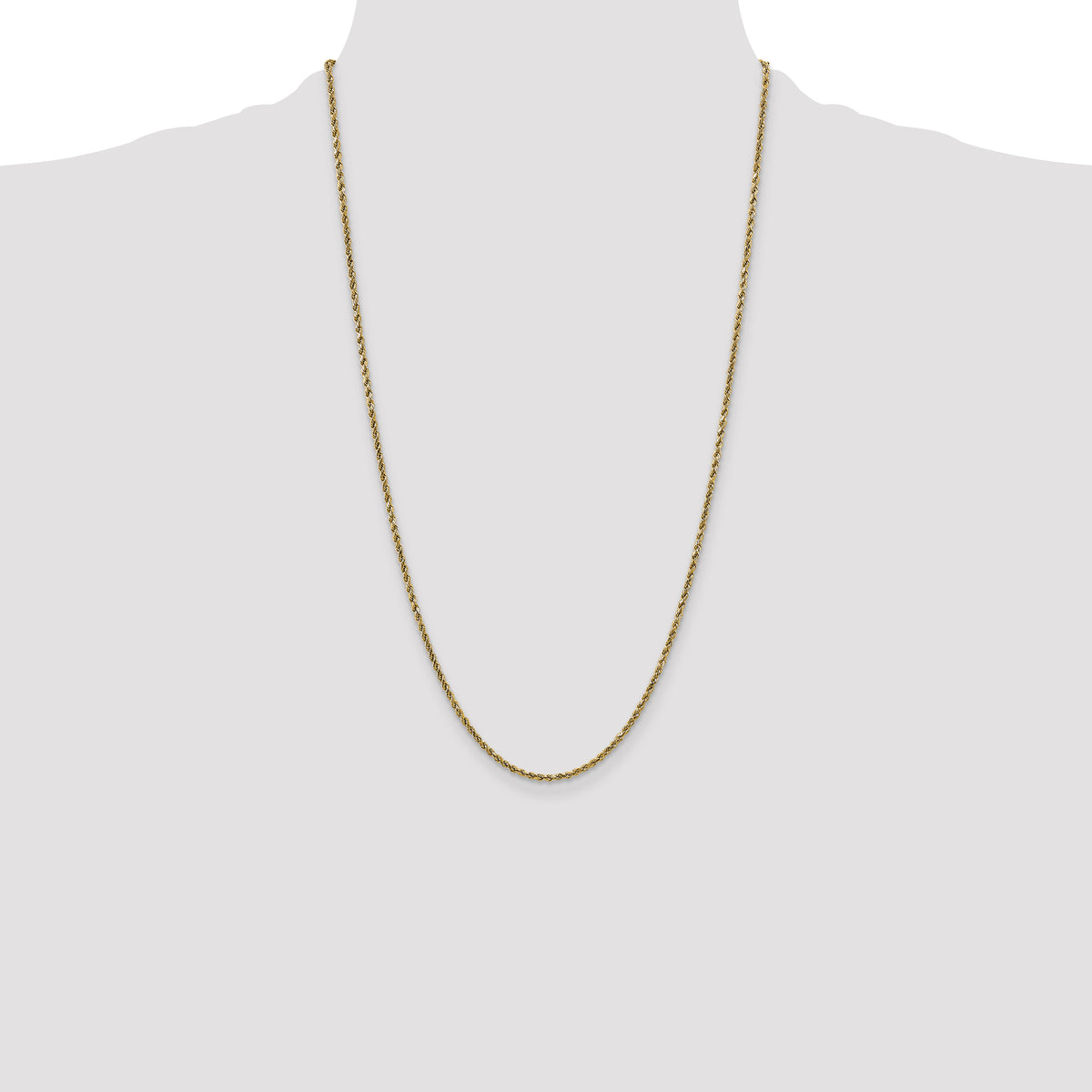 Gold (10K & 14K) Semi-Solid Diamond-Cut Rope Chain - 10k Yellow Gold / 26 in / 2.25 mm