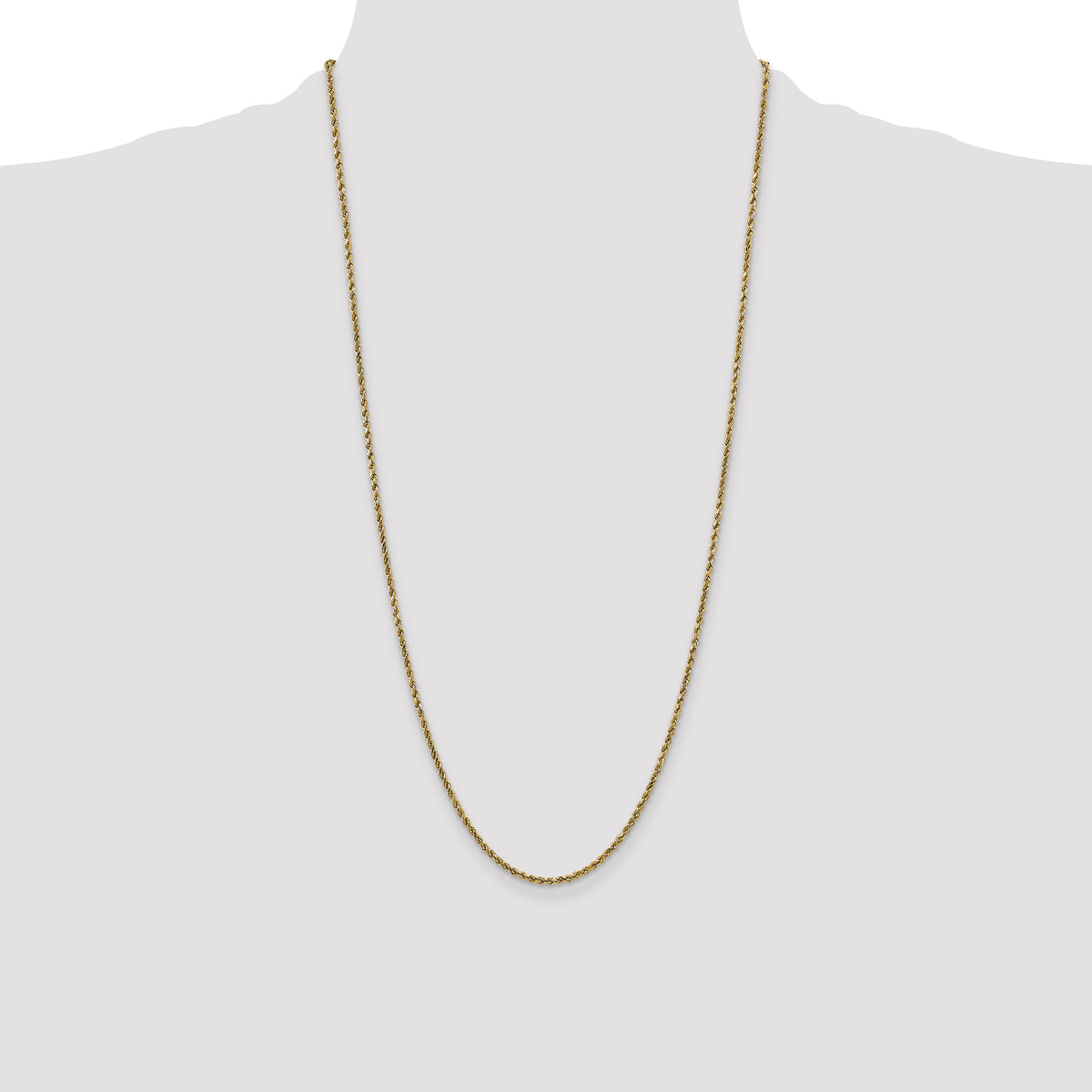 Gold (10K & 14K) Semi-Solid Diamond-Cut Rope Chain - 10k Yellow Gold / 28 in / 2.25 mm