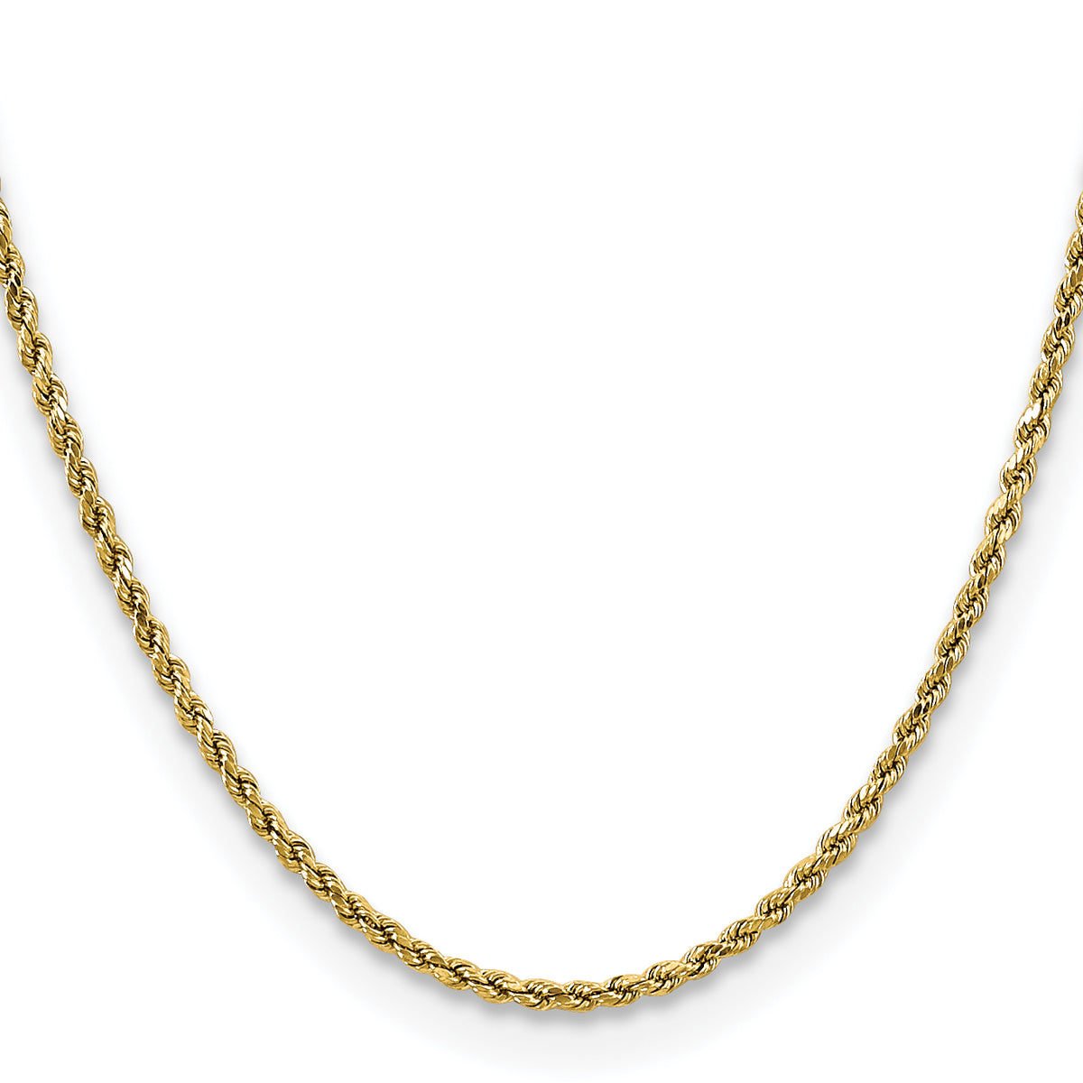 Gold (10K & 14K) Semi-Solid Diamond-Cut Rope Chain - 10k Yellow Gold / 16 in / 2.5 mm