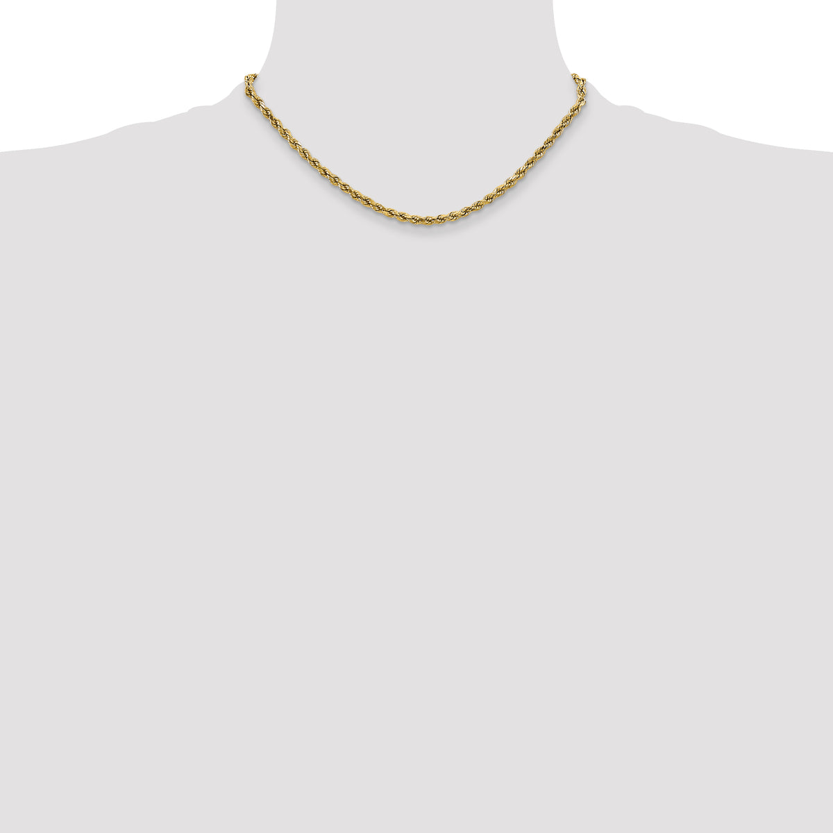 Gold (10K & 14K) Semi-Solid Diamond-Cut Rope Chain - 10k Yellow Gold / 16 in / 2.5 mm