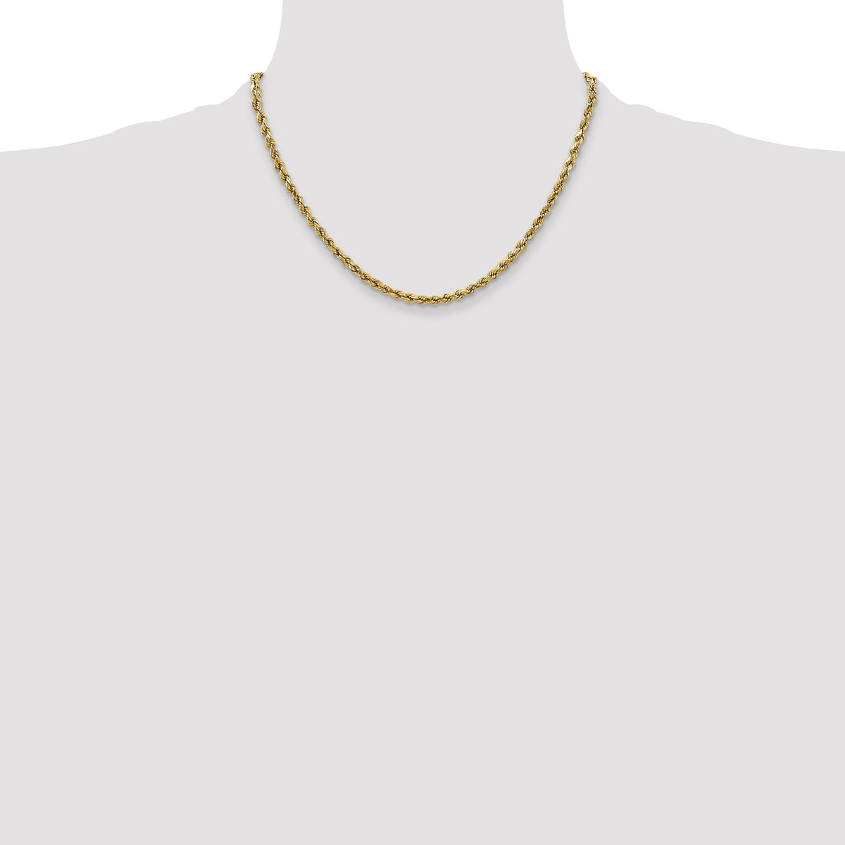 Gold (10K & 14K) Semi-Solid Diamond-Cut Rope Chain - 10k Yellow Gold / 18 in / 2.5 mm