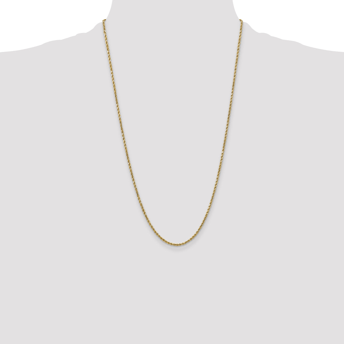Gold (10K & 14K) Semi-Solid Diamond-Cut Rope Chain - 10k Yellow Gold / 26 in / 2.5 mm
