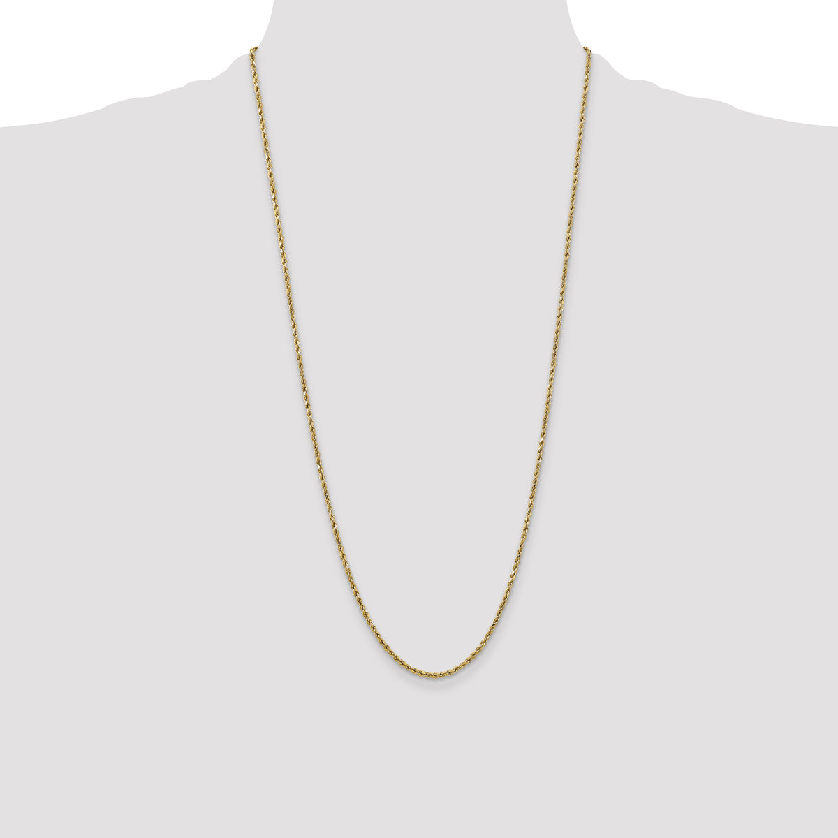 Gold (10K & 14K) Semi-Solid Diamond-Cut Rope Chain - 10k Yellow Gold / 28 in / 2.5 mm