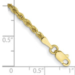Gold (10K & 14K) Semi-Solid Diamond-Cut Rope Chain Bracelet - 10k Yellow Gold / 7 in / 2.5 mm