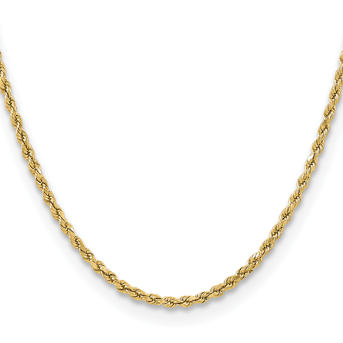 Gold (10K & 14K) Semi-Solid Diamond-Cut Rope Chain - 10k Yellow Gold / 16 in / 3 mm