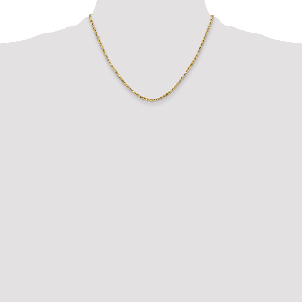 Gold (10K & 14K) Semi-Solid Diamond-Cut Rope Chain - 10k Yellow Gold / 18 in / 3 mm