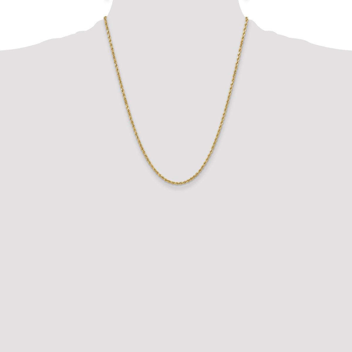 Gold (10K & 14K) Semi-Solid Diamond-Cut Rope Chain - 10k Yellow Gold / 22 in / 3 mm