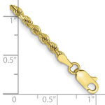 Gold (10K & 14K) Semi-Solid Diamond-Cut Rope Chain Bracelet - 10k Yellow Gold / 8 in / 3 mm