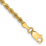 Gold (10K & 14K) Semi-Solid Diamond-Cut Rope Chain Bracelet - 10k Yellow Gold / 7 in / 3 mm