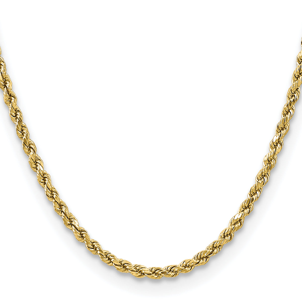 Gold (10K & 14K) Semi-Solid Diamond-Cut Rope Chain - 10k Yellow Gold / 16 in / 3.5 mm