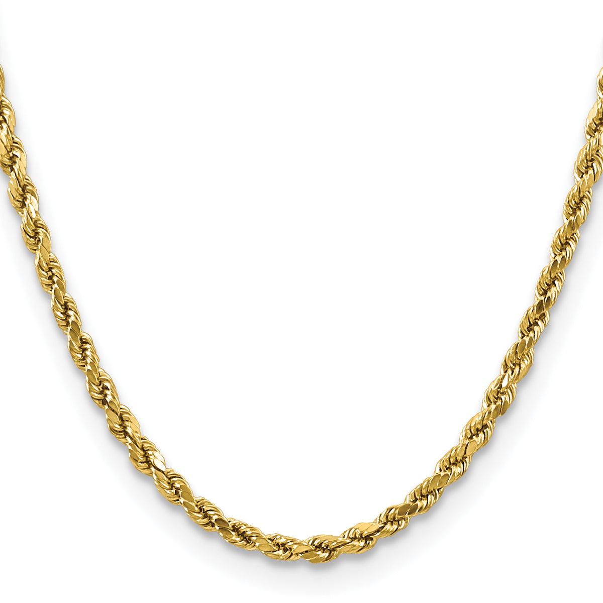 Gold (10K & 14K) Semi-Solid Diamond-Cut Rope Chain - 10k Yellow Gold / 16 in / 4 mm