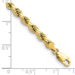 Gold (10K & 14K) Semi-Solid Diamond-Cut Rope Chain Bracelet - 10k Yellow Gold / 7 in / 4 mm