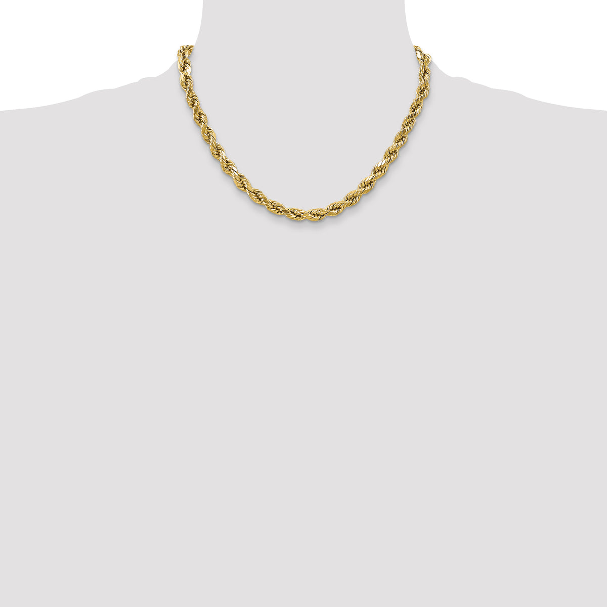 Gold (10K & 14K) Semi-Solid Diamond-Cut Rope Chain - 10k Yellow Gold / 18 in / 4.9 mm
