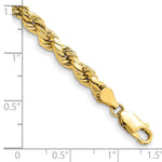 Gold (10K & 14K) Semi-Solid Diamond-Cut Rope Chain Bracelet - 10k Yellow Gold / 7 in / 4.9 mm