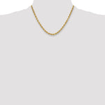 Gold (10K & 14K) Semi-Solid Diamond-Cut Rope Chain - 10k Yellow Gold / 18 in / 5.5 mm