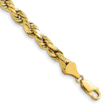 Gold (10K & 14K) Semi-Solid Diamond-Cut Rope Chain Bracelet - 10k Yellow Gold / 8 in / 5.5 mm