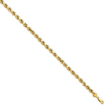 Gold (10K & 14K) Semi-Solid Diamond-Cut Rope Chain Bracelet - 10k Yellow Gold / 8 in / 5.5 mm